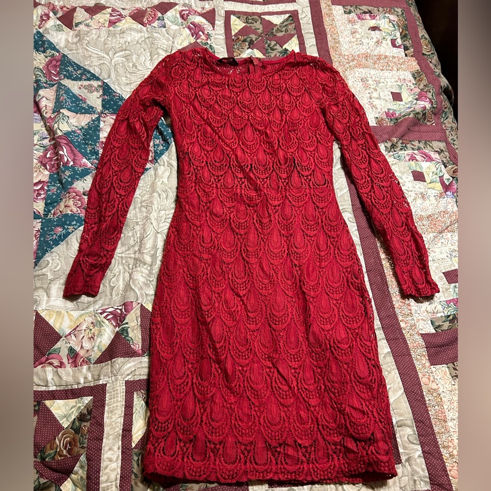 Womens lacy red dress